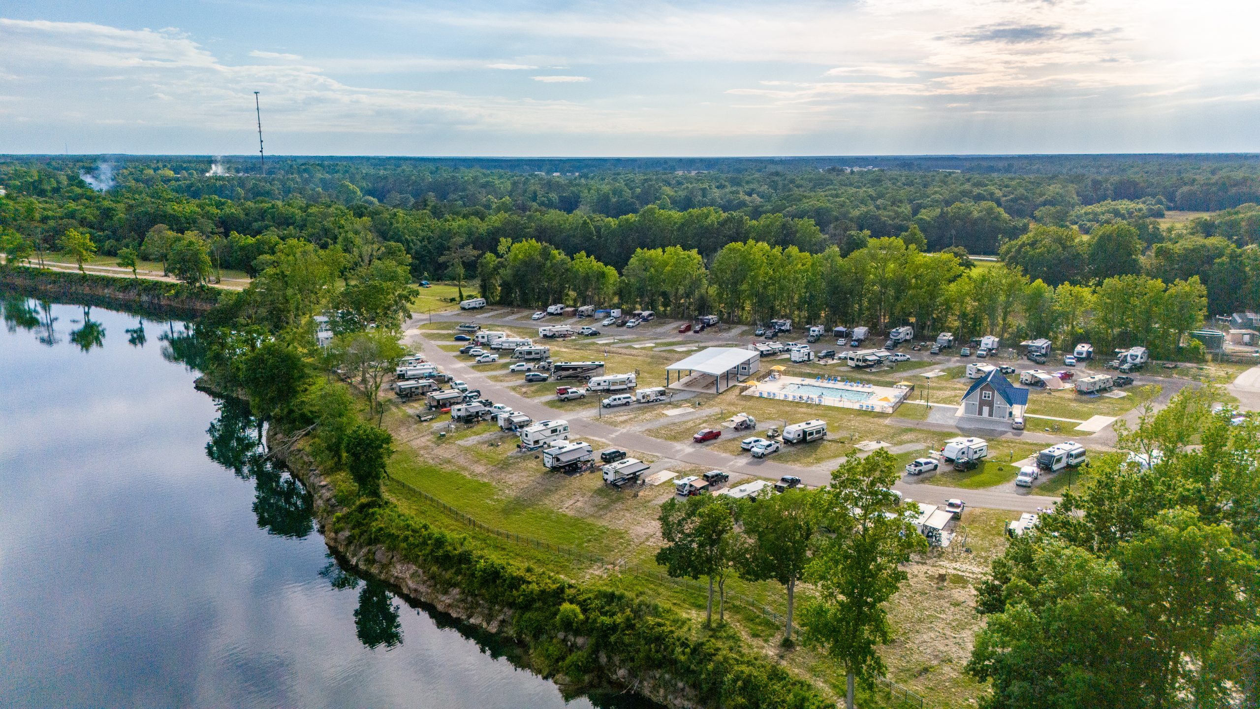 The Lakes — lakefront aerial